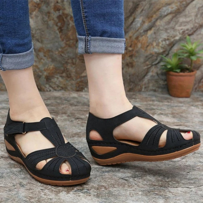 Women Floral Splicing Wedges