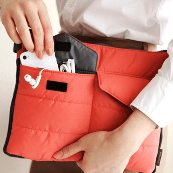 Slim Bag-in-Bag - Made From Polyester - Portable & Tiny SIze - Multiple Pockets With Zipper - Easily Fits in Your Suitcase