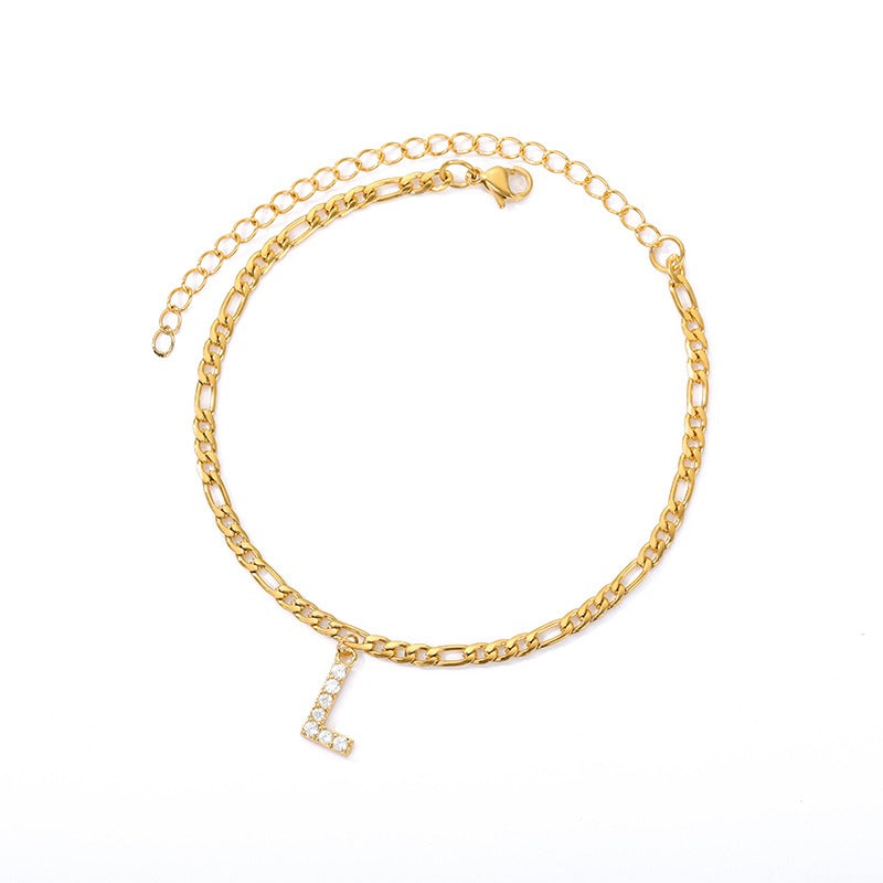 Initial Letter Anklets for Women