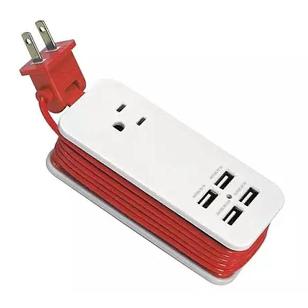 Portable Charging Station with 4 USB ports - Universal Power Socket & 1.5m Long Cord - Best for Travelling
