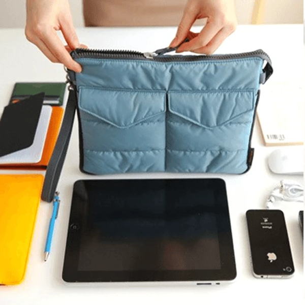 Slim Bag-in-Bag - Made From Polyester - Portable & Tiny SIze - Multiple Pockets With Zipper - Easily Fits in Your Suitcase