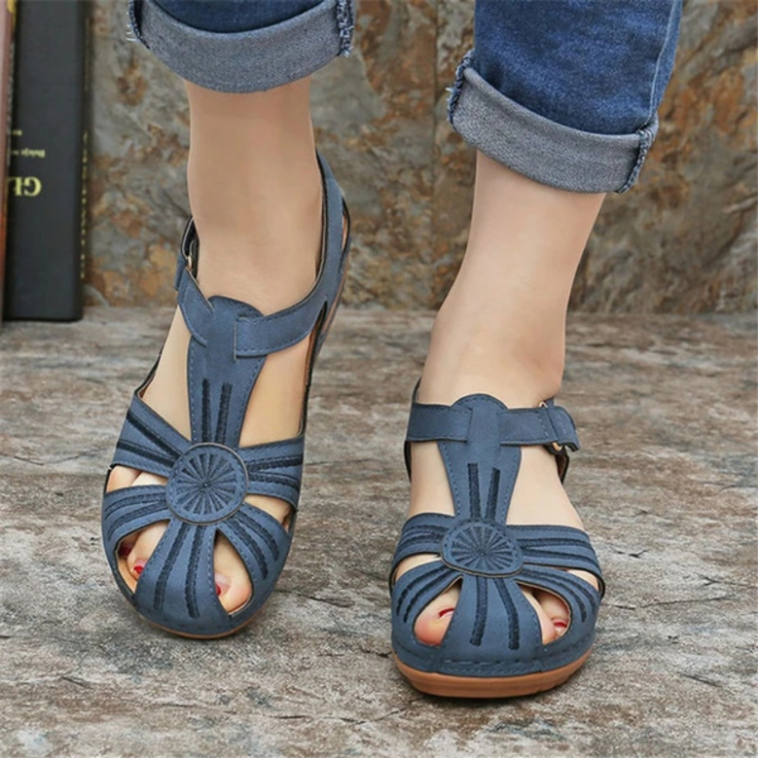 Women Floral Splicing Wedges