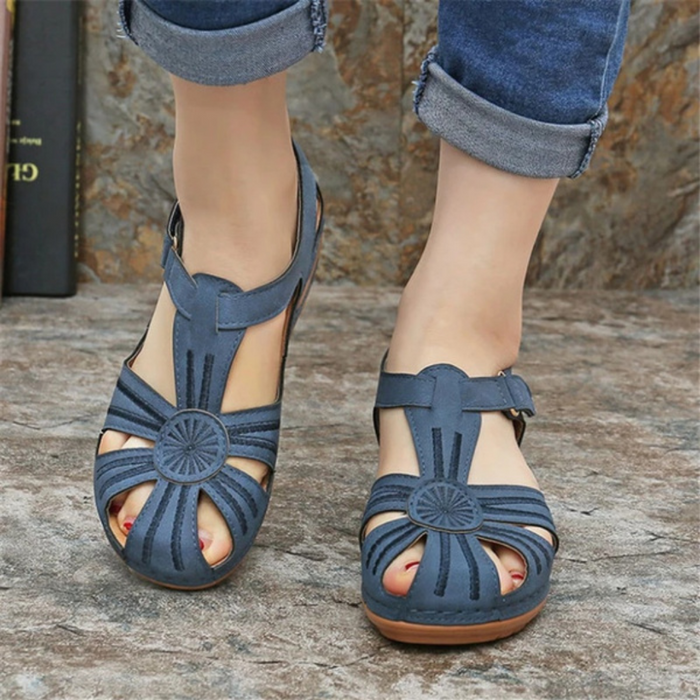 Women Floral Splicing Wedges