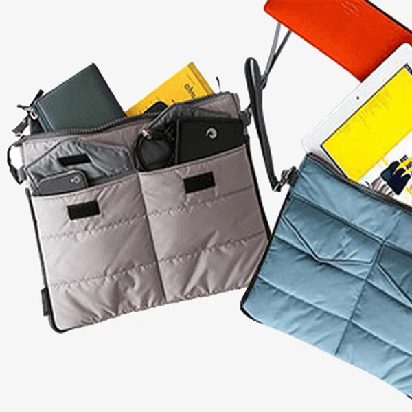 Slim Bag-in-Bag - Made From Polyester - Portable & Tiny SIze - Multiple Pockets With Zipper - Easily Fits in Your Suitcase