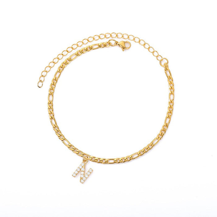 Initial Letter Anklets for Women