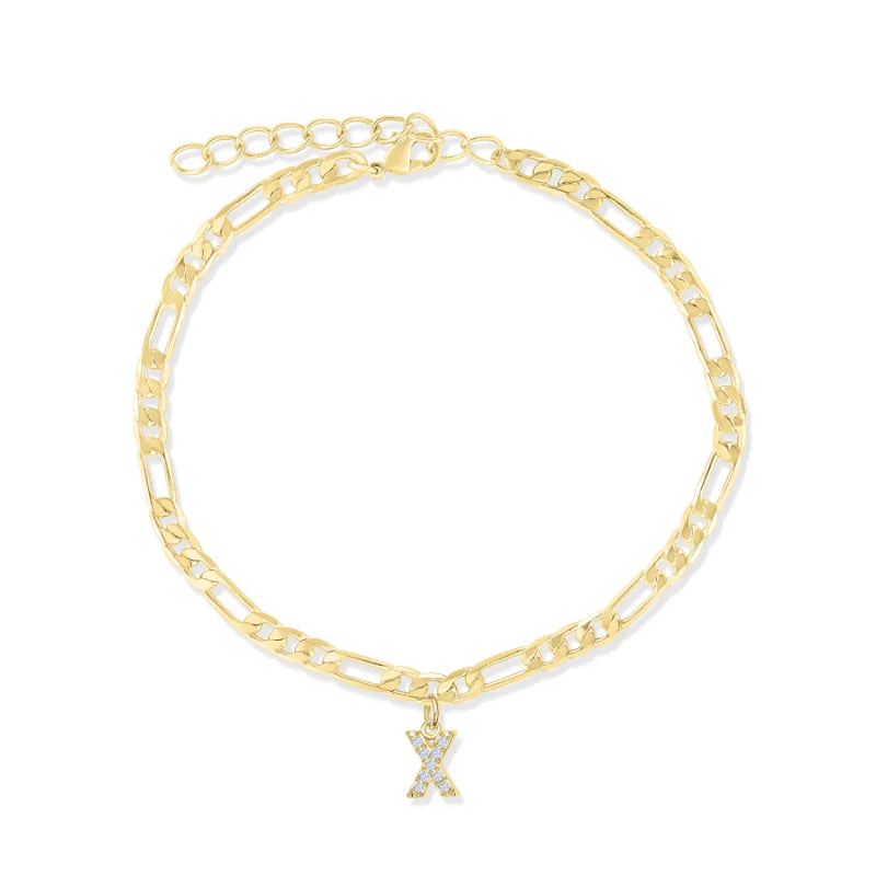 Initial Letter Anklets for Women