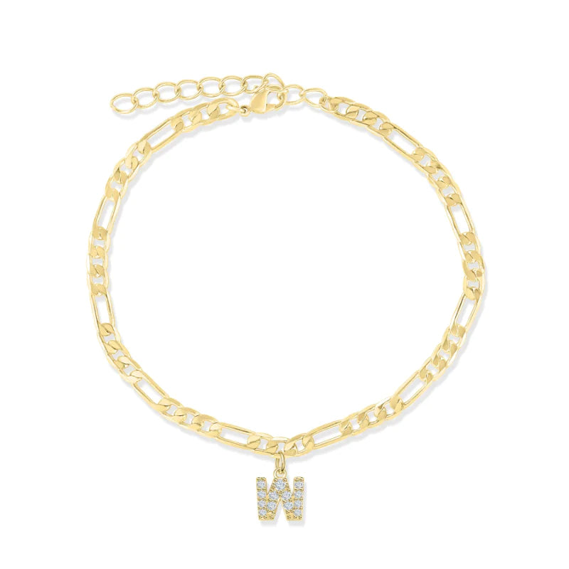 Initial Letter Anklets for Women