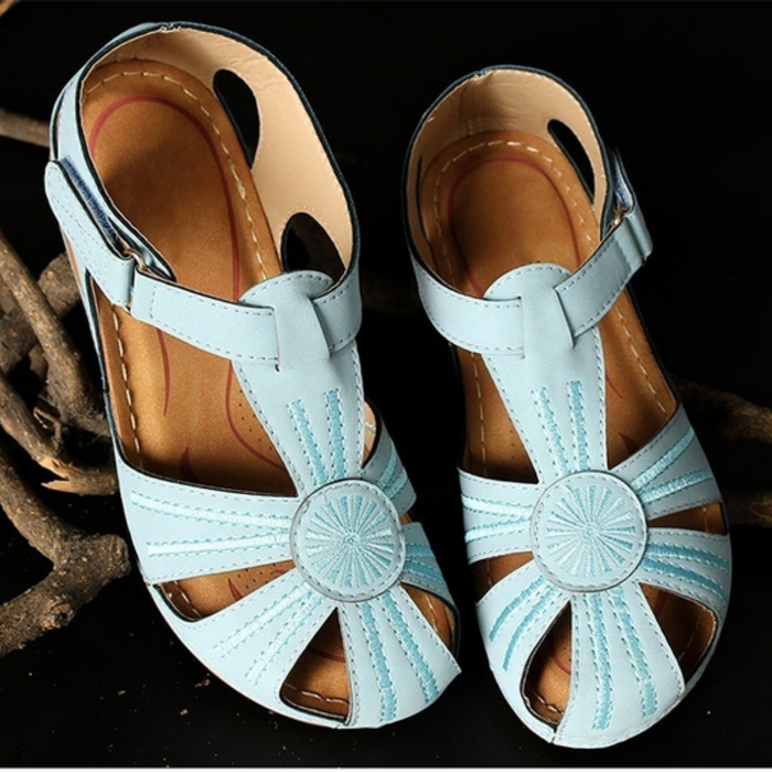 Women Floral Splicing Wedges