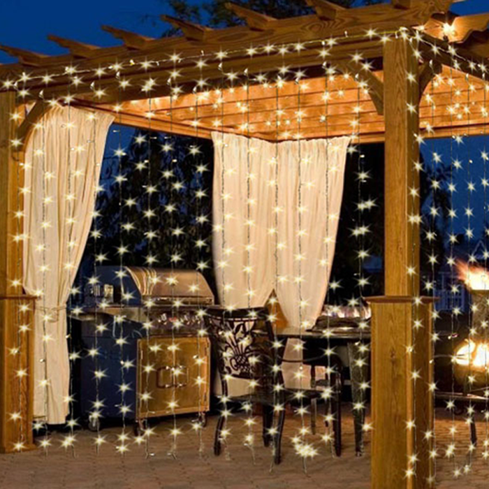 10Ft. 300-LED Warm White String Curtain Light