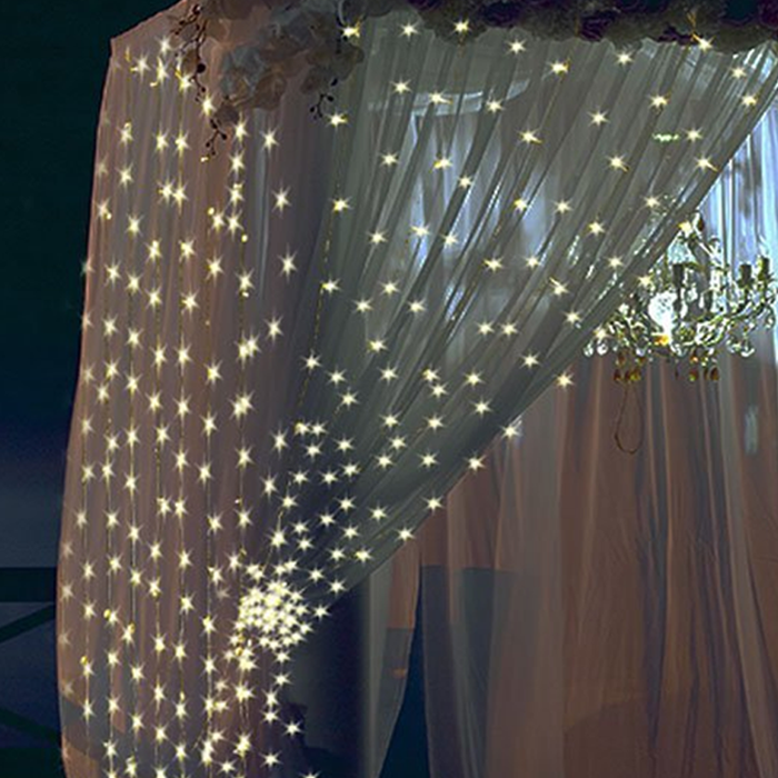 10Ft. 300-LED Warm White String Curtain Light