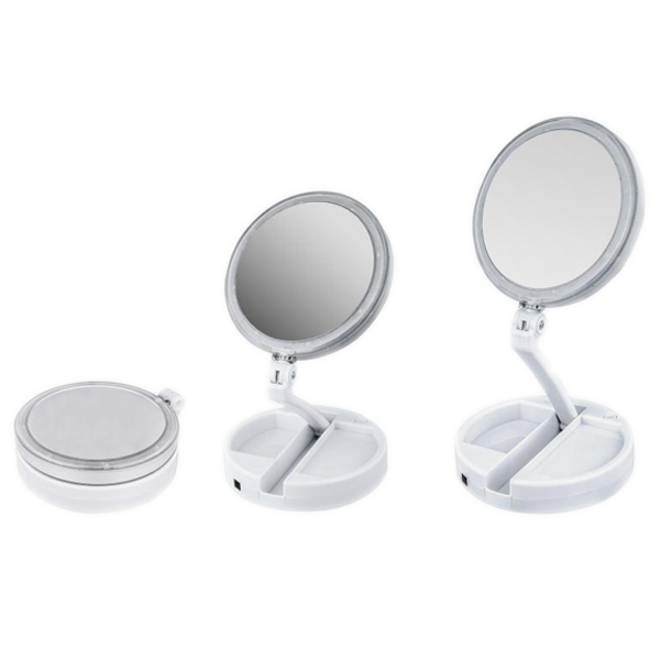 LED Folding Vanity Mirror