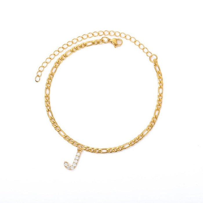 Initial Letter Anklets for Women